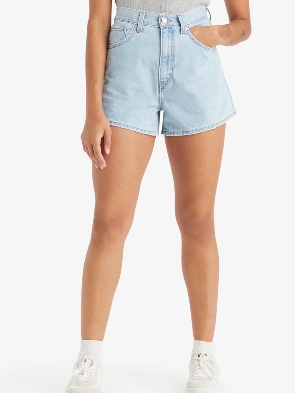 Levi's Light Blue Washed Denim A line Shorts